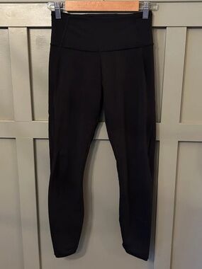 Lululemon Wunder Under Leggings Full-On Luon Roll Down Mesh Black Size 6